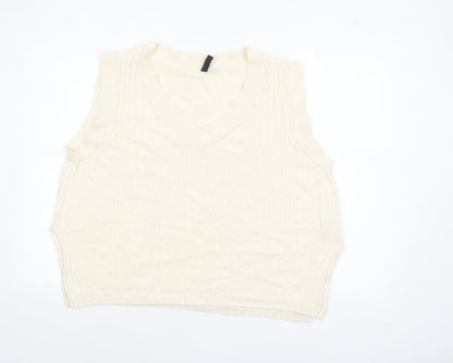 Womens UK Size 12 H&M Ivory Vest Jumper