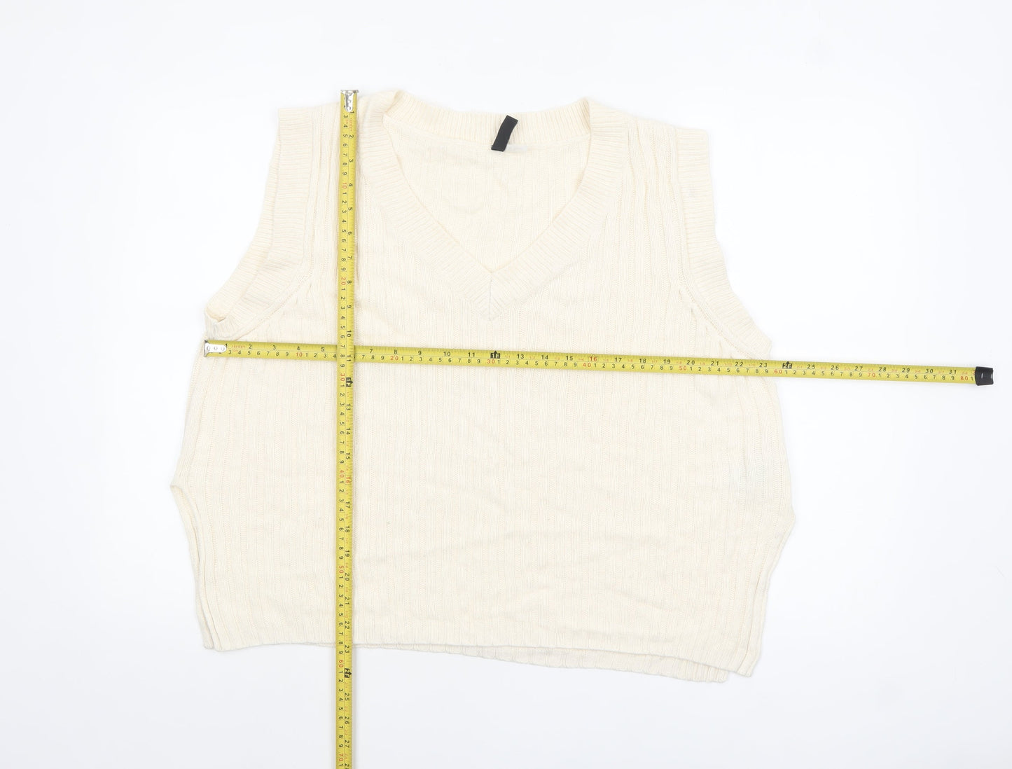 Womens UK Size 12 H&M Ivory Vest Jumper