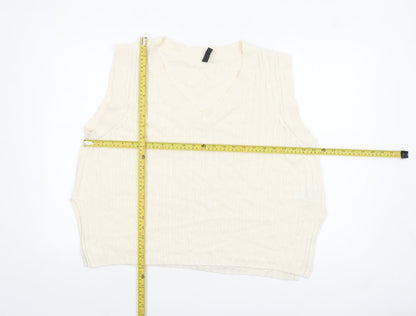 Womens UK Size 12 H&M Ivory Vest Jumper