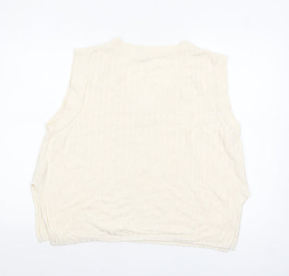 Womens UK Size 12 H&M Ivory Vest Jumper