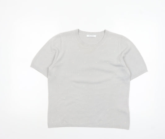 Marks and Spencer Women’s Grey Short Sleeve Pullover Jumper Size 12