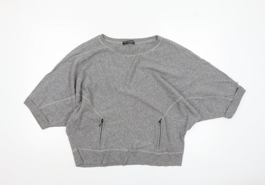 Marks and Spencer Women's Grey 3/4 Sleeve Knit Jumper Size 14