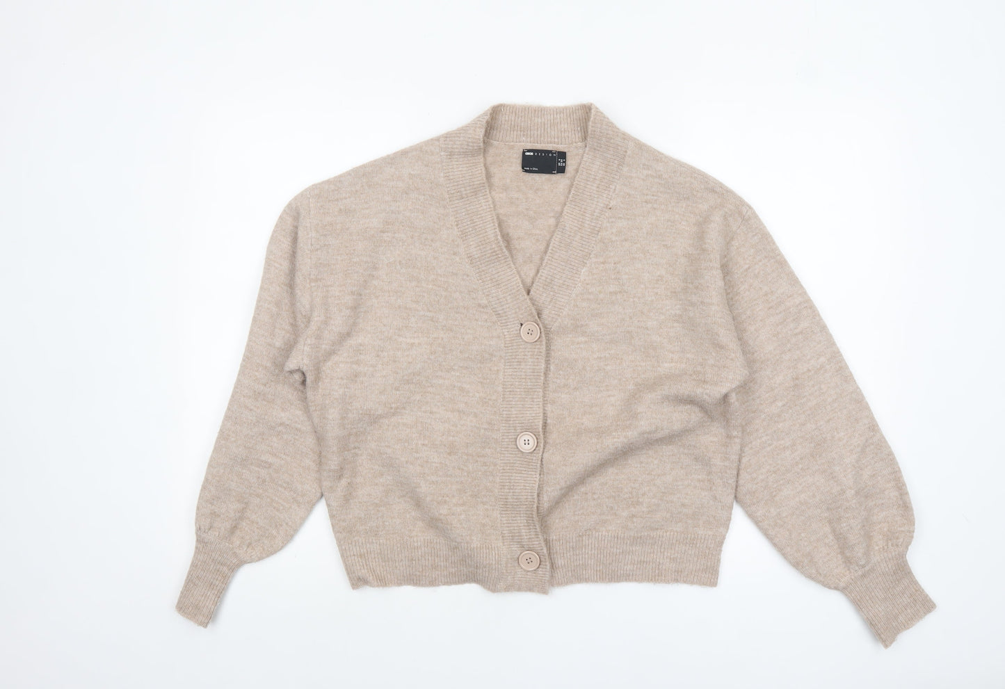 Womens UK Size 6 ASOS DESIGN Beige Cardigan Jumper
