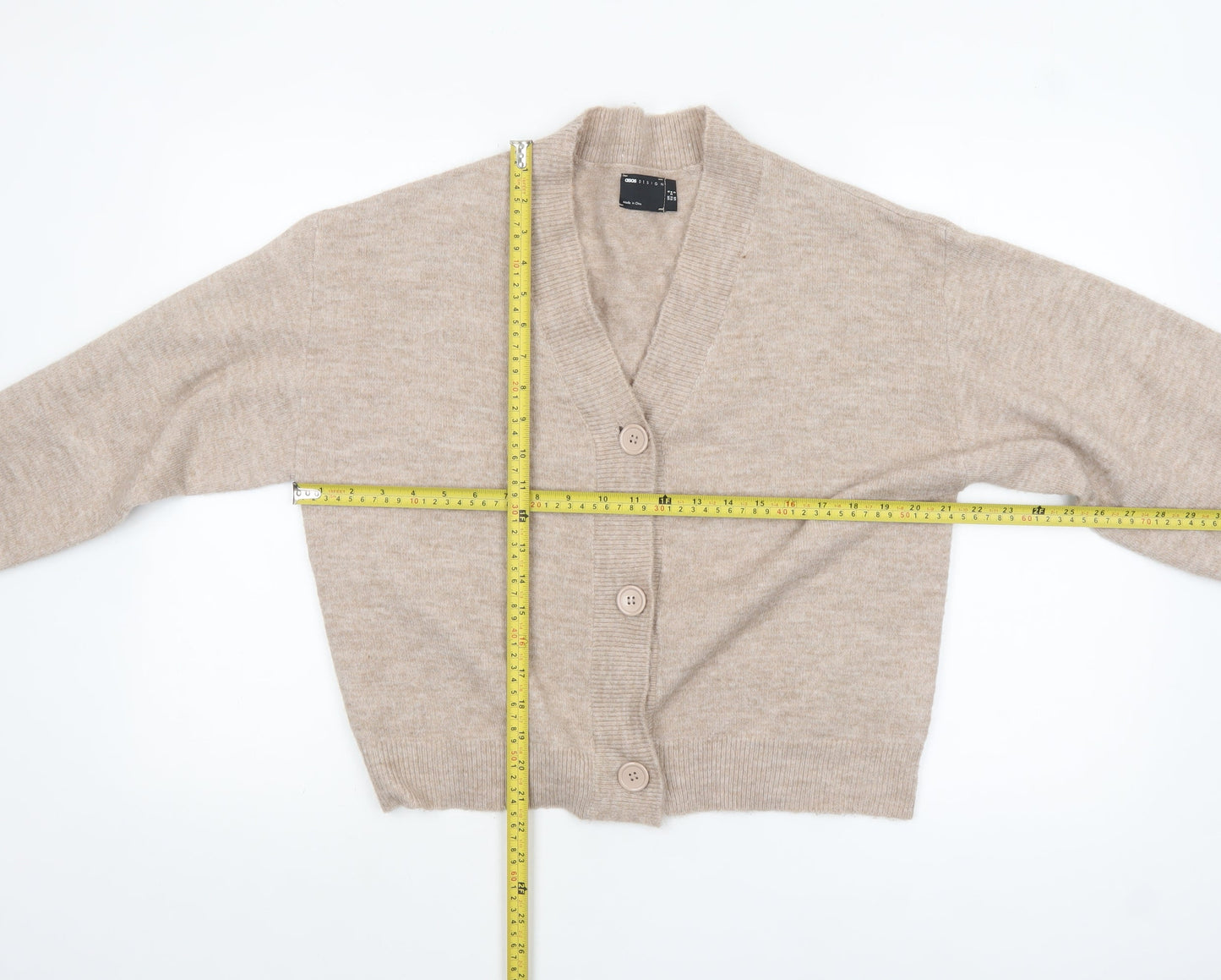Womens UK Size 6 ASOS DESIGN Beige Cardigan Jumper