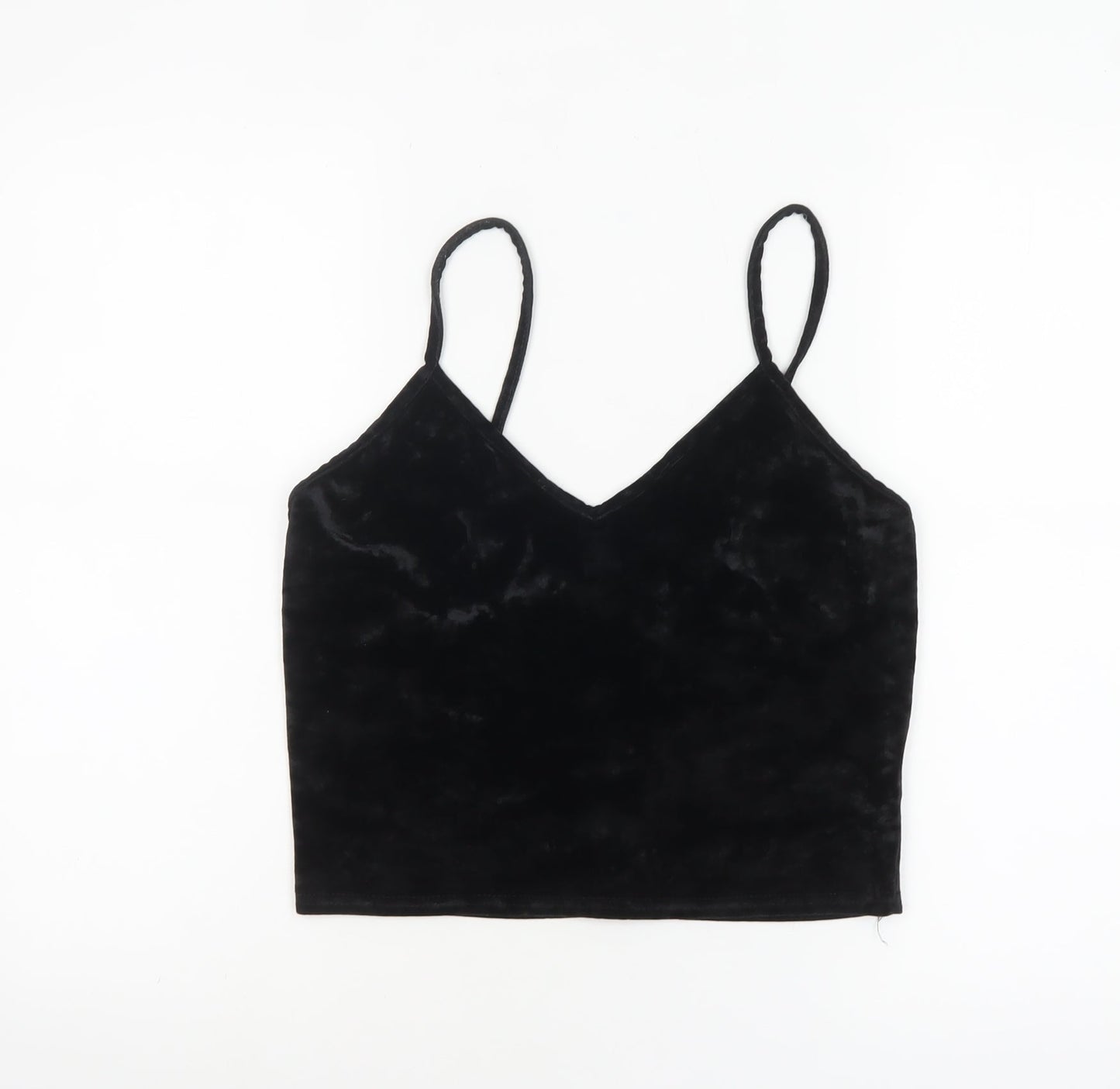 Womens UK Size L Sparkle & Fade Black Camisole Tank