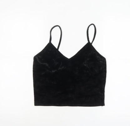 Womens UK Size L Sparkle & Fade Black Camisole Tank