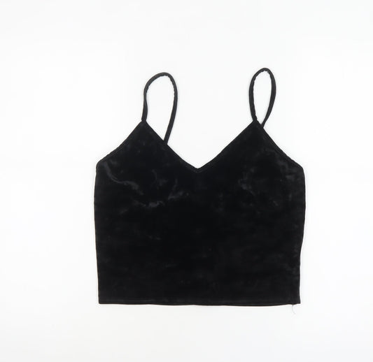 Womens UK Size L Sparkle & Fade Black Camisole Tank