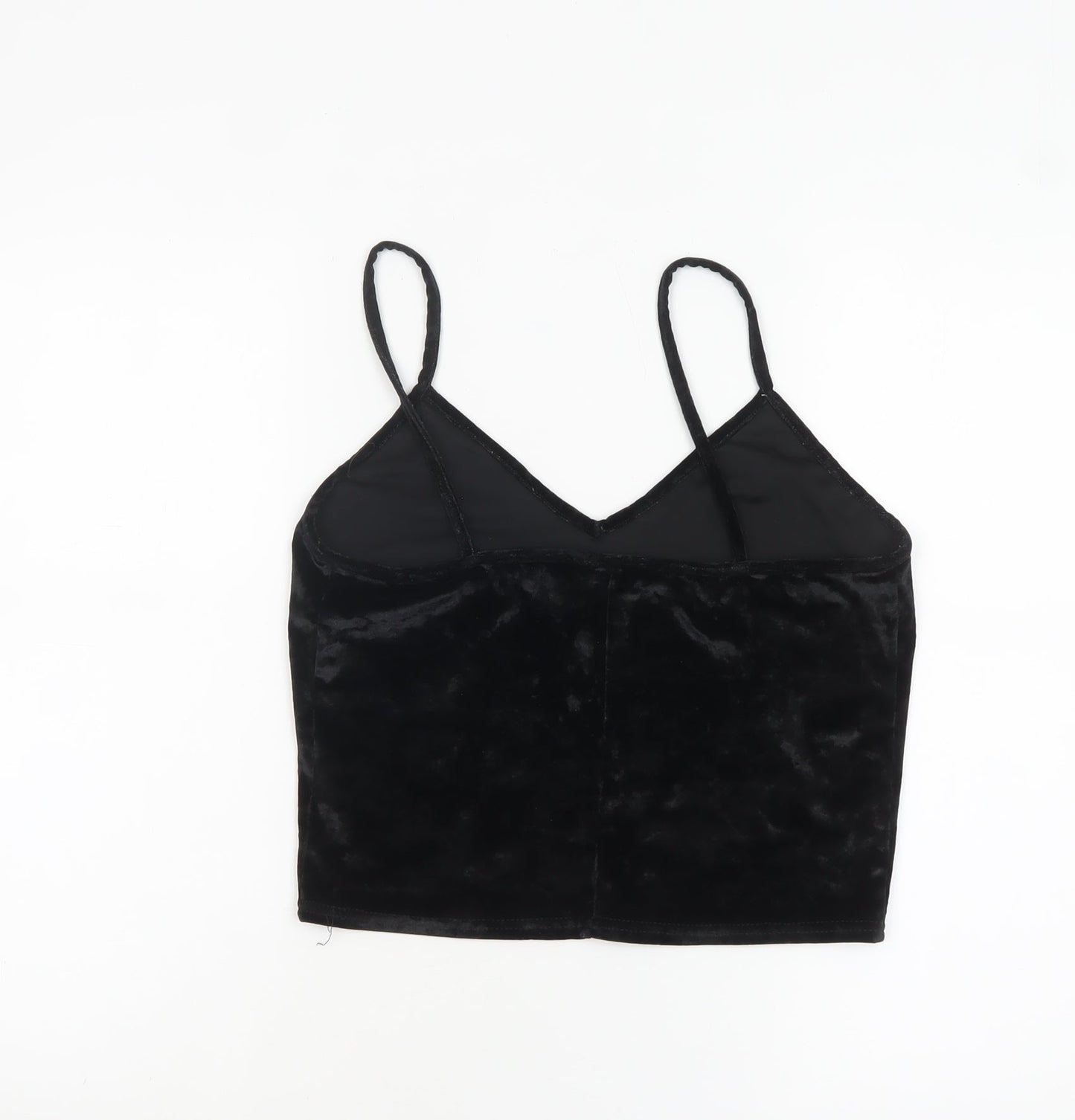 Womens UK Size L Sparkle & Fade Black Camisole Tank