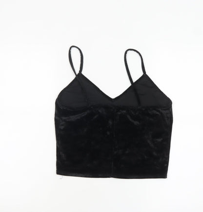 Womens UK Size L Sparkle & Fade Black Camisole Tank