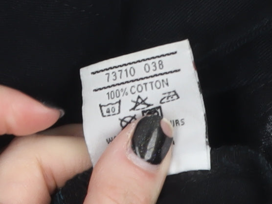 Authentic Womens Black Cotton Blazer Size 10 Casual Classic Jacket