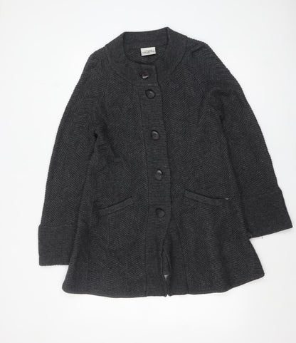 Womens UK Size 2 Caroline Charles Grey Cardigan Jumper