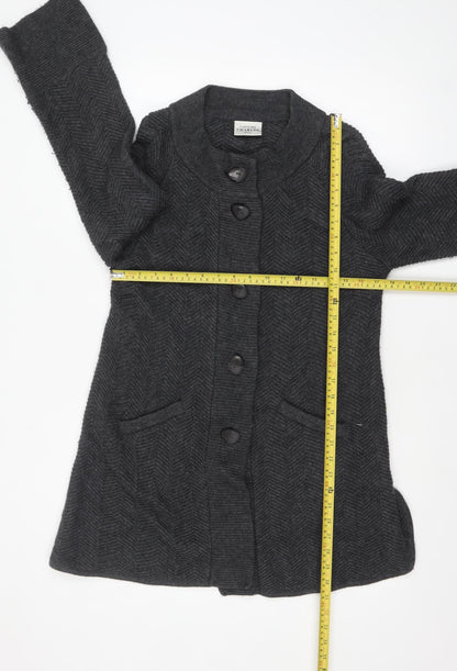 Womens UK Size 2 Caroline Charles Grey Cardigan Jumper