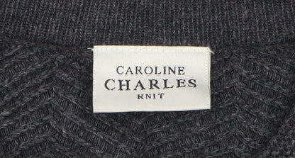Womens UK Size 2 Caroline Charles Grey Cardigan Jumper