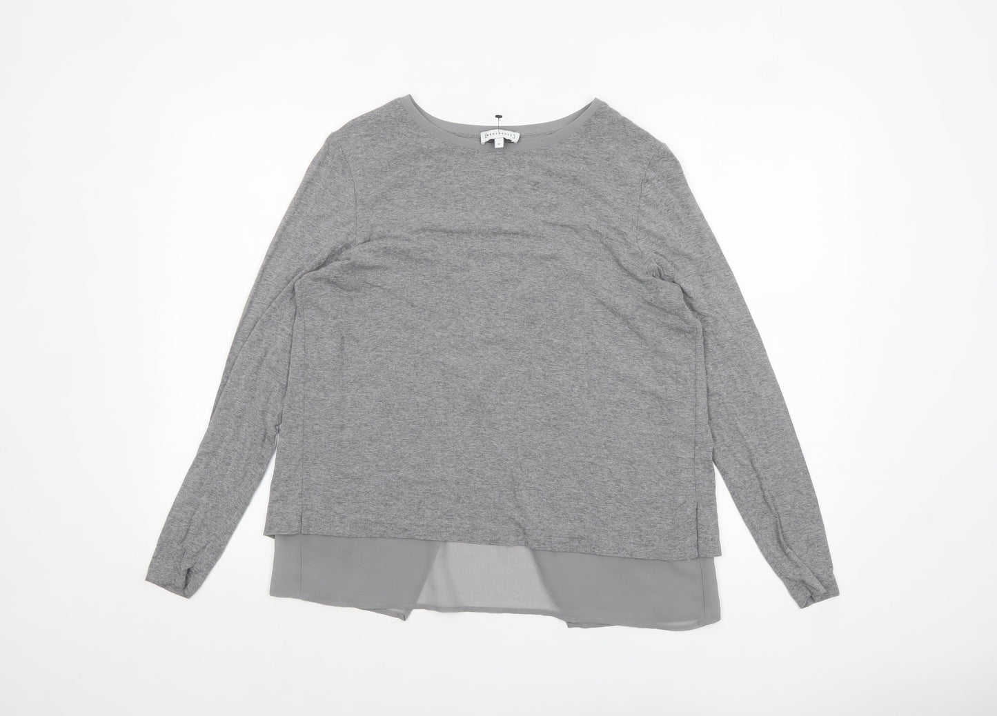 Womens UK Size 10 Warehouse Grey Tunic Blouse