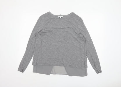 Womens UK Size 10 Warehouse Grey Tunic Blouse