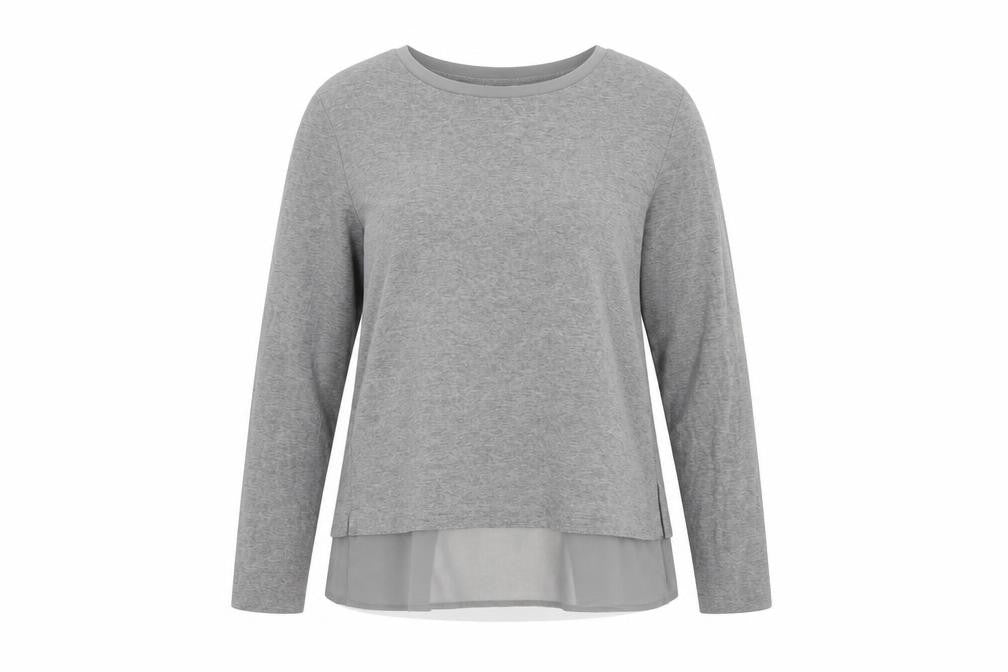 Womens UK Size 10 Warehouse Grey Tunic Blouse