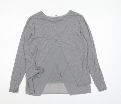 Womens UK Size 10 Warehouse Grey Tunic Blouse