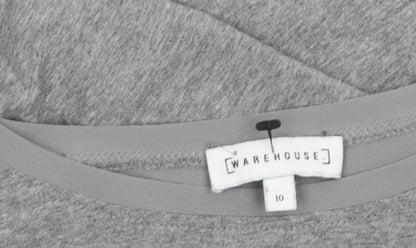 Womens UK Size 10 Warehouse Grey Tunic Blouse