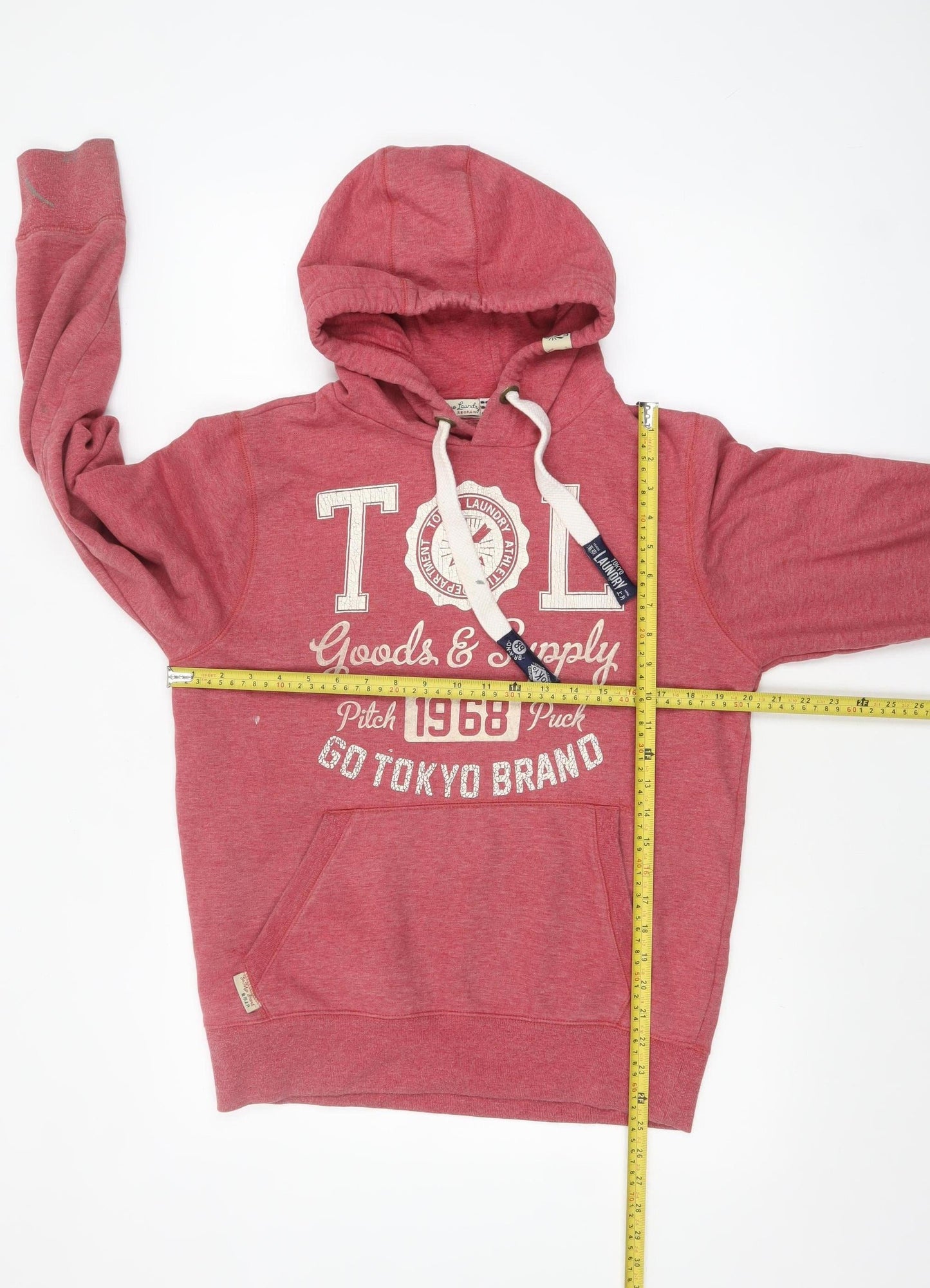 Mens UK Size M Tokyo Laundry Red Pullover Hoodie