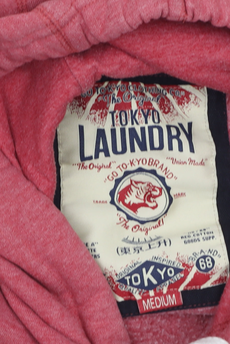 Mens UK Size M Tokyo Laundry Red Pullover Hoodie