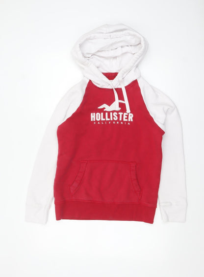 Mens UK Size XS Hollister Red Pullover Hoodie