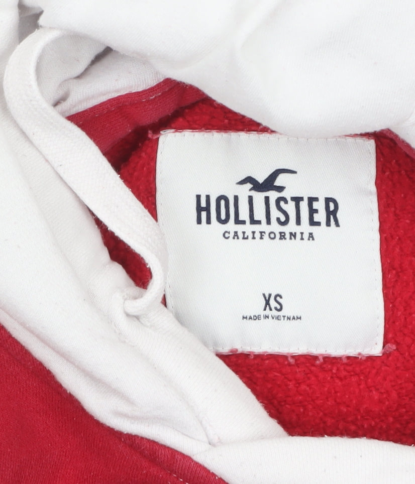 Mens UK Size XS Hollister Red Pullover Hoodie