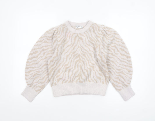 Womens UK Size L MNG Beige Pullover Jumper