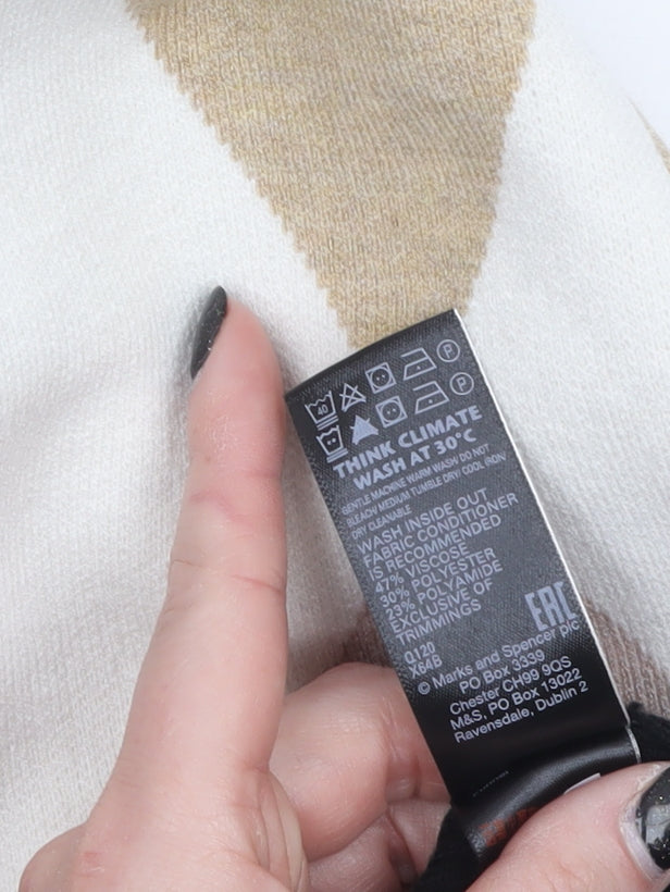 Womens UK Size 12 Marks and Spencer Beige Pullover Jumper