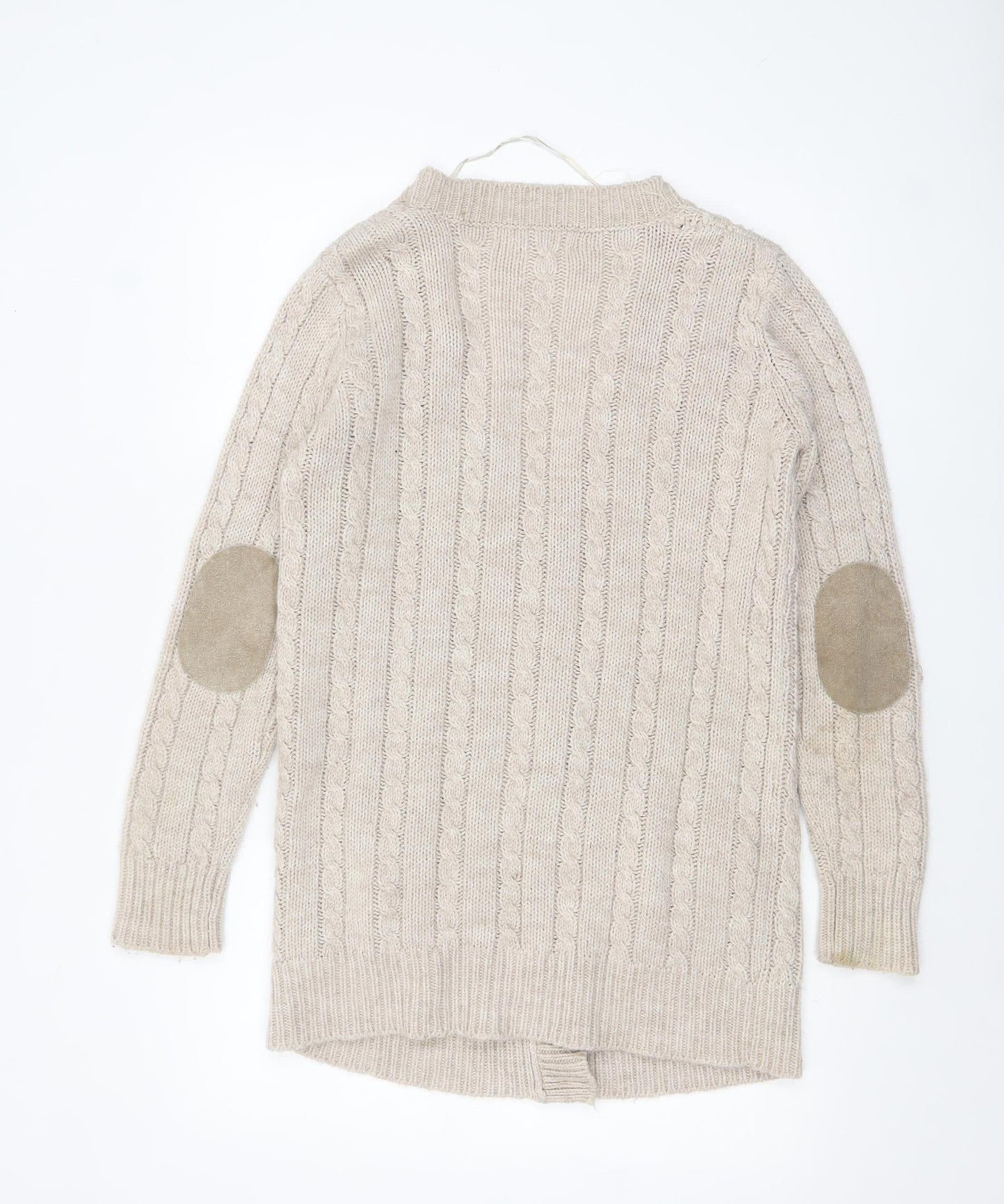 Womens UK Size 8 Zara Beige Cardigan Jumper