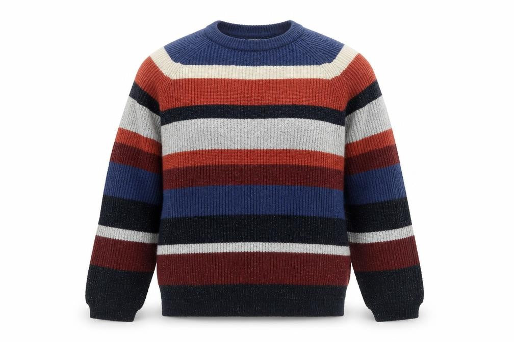 Marks and Spencer Mens Multicoloured Striped Chunky Knit Jumper M