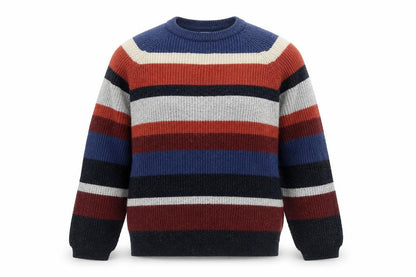 Marks and Spencer Mens Multicoloured Striped Chunky Knit Jumper M