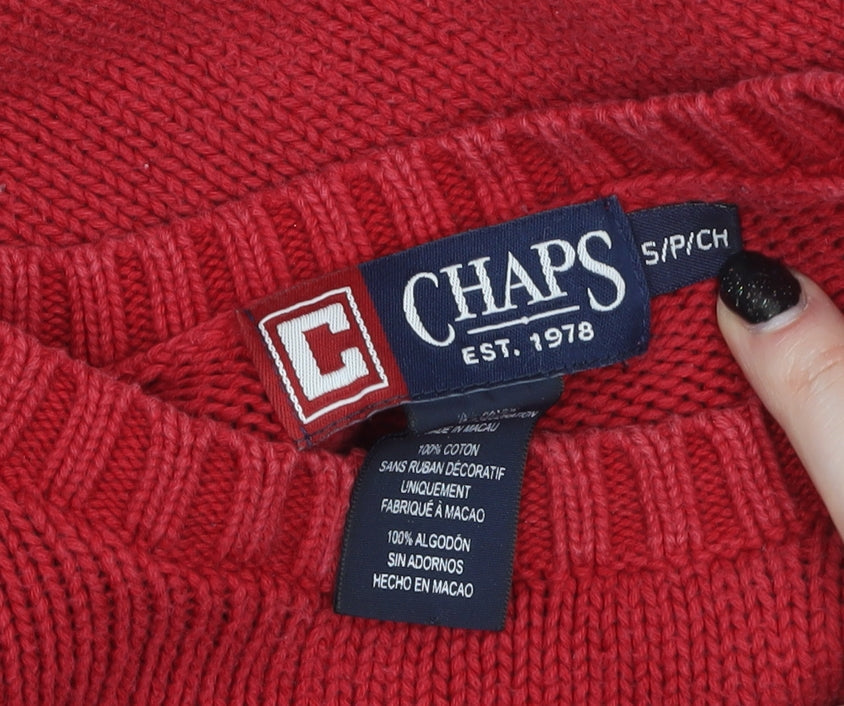 Mens UK Size S Chaps Red Pullover Jumper