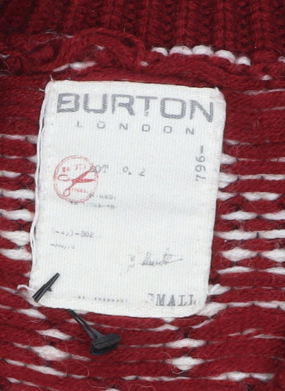 Mens UK Size S Burton Red Pullover Jumper
