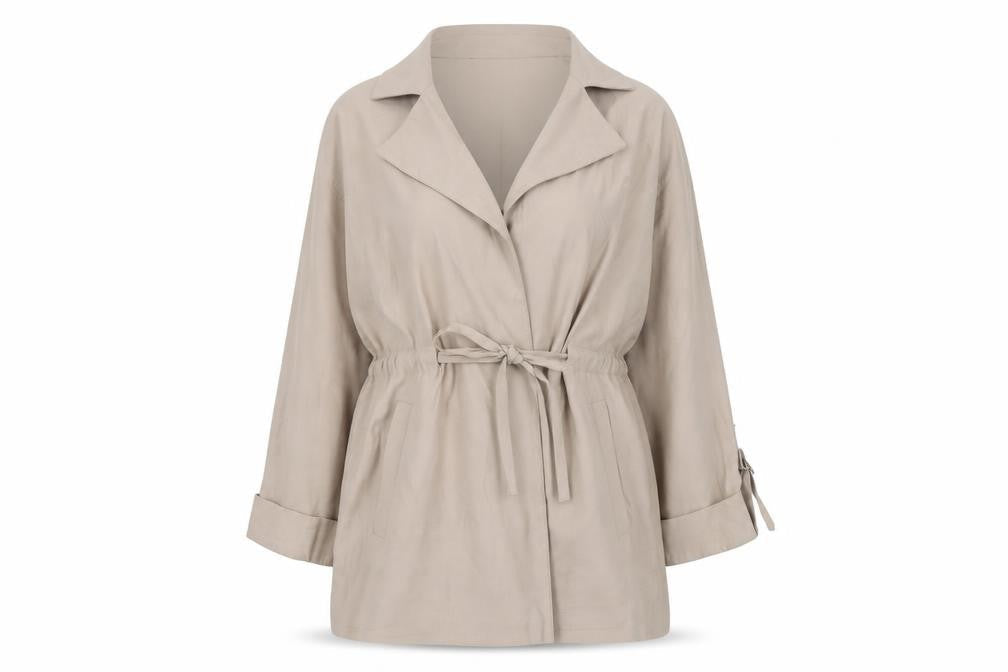 Roman Women’s Beige Mid-Length Belted Trench Coat Size 16