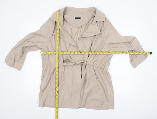 Roman Women’s Beige Mid-Length Belted Trench Coat Size 16