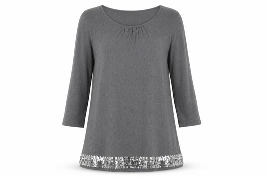 Womens UK Size S Phase Eight Grey Tunic T-Shirt