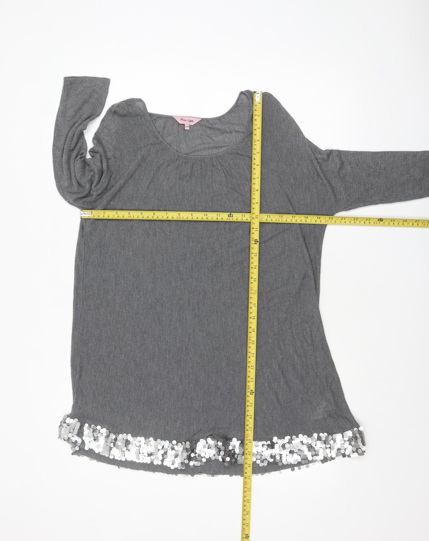 Womens UK Size S Phase Eight Grey Tunic T-Shirt