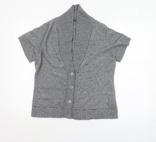 Womens UK Size 16 Gerry Weber Grey Cardigan Jumper