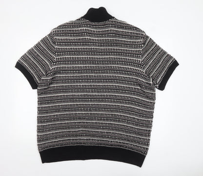 Mens UK Size 2XL Marks and Spencer Black Polo Jumper