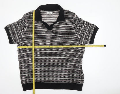 Mens UK Size 2XL Marks and Spencer Black Polo Jumper
