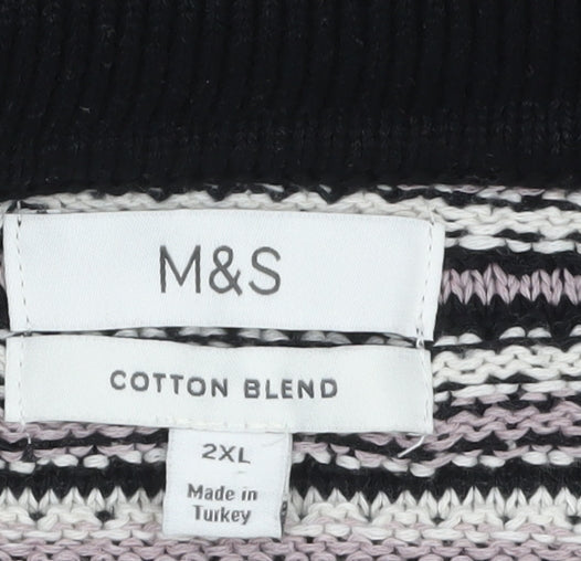Mens UK Size 2XL Marks and Spencer Black Polo Jumper