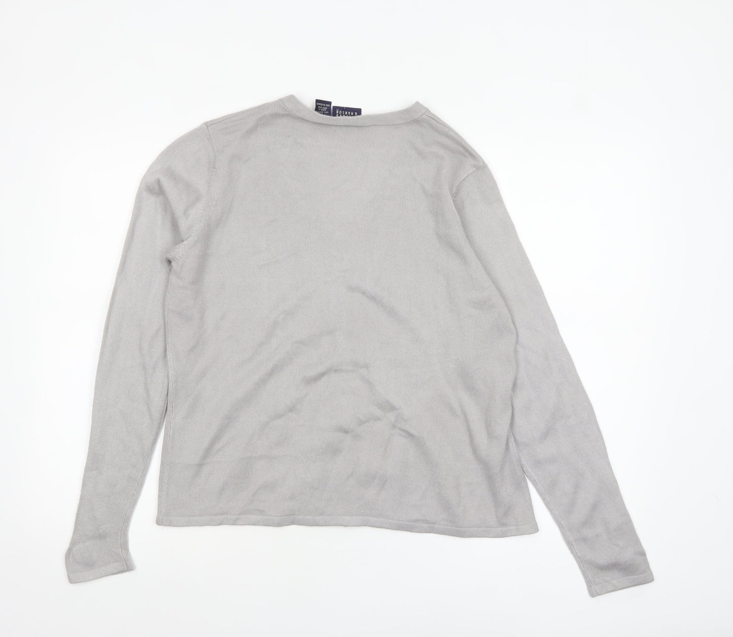 Womens UK Size L Hillard & Hanson Grey Cardigan Jumper