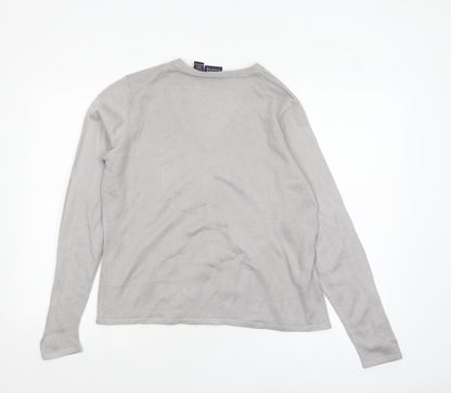 Womens UK Size L Hillard & Hanson Grey Cardigan Jumper