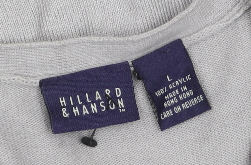Womens UK Size L Hillard & Hanson Grey Cardigan Jumper