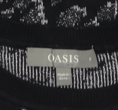Womens UK Size S Oasis Black Pullover Jumper