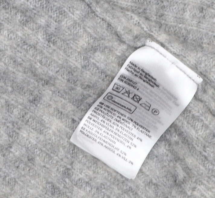 Womens UK Size L H&M Grey Cardigan Jumper