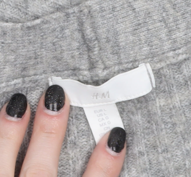 Womens UK Size L H&M Grey Cardigan Jumper