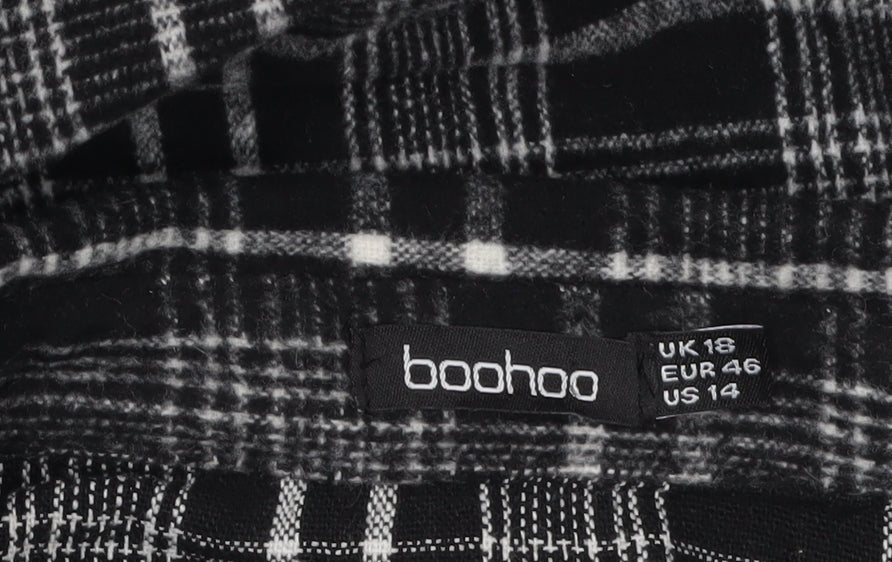 Womens UK Size 18 Boohoo Black Shacket