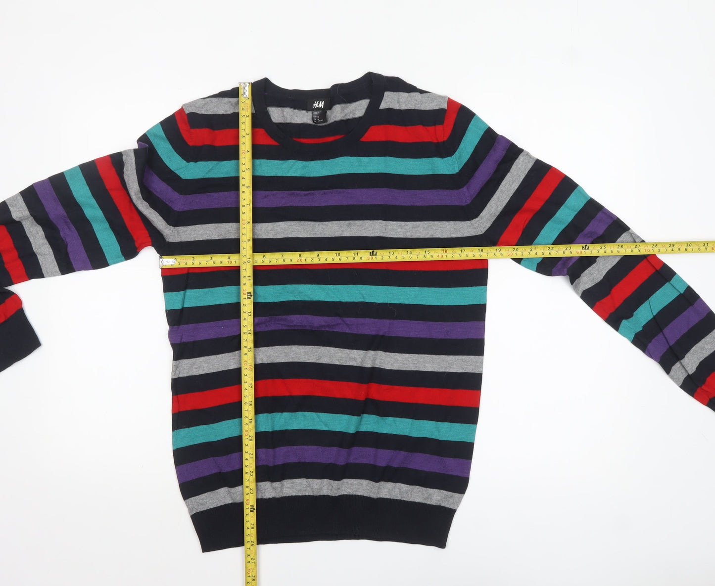 Mens UK Size M H&M Multicoloured Pullover Jumper