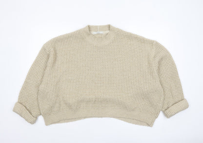 Womens UK Size M NEXT Beige Pullover Jumper